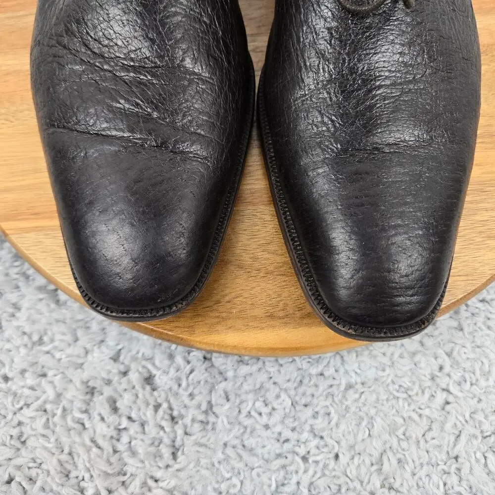 Mezlan Men 12M Escorial Brown Peccary Leather Derby Oxford Plain Toe Dress Shoe